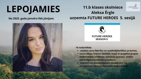 Future heroes programmas dalībniece