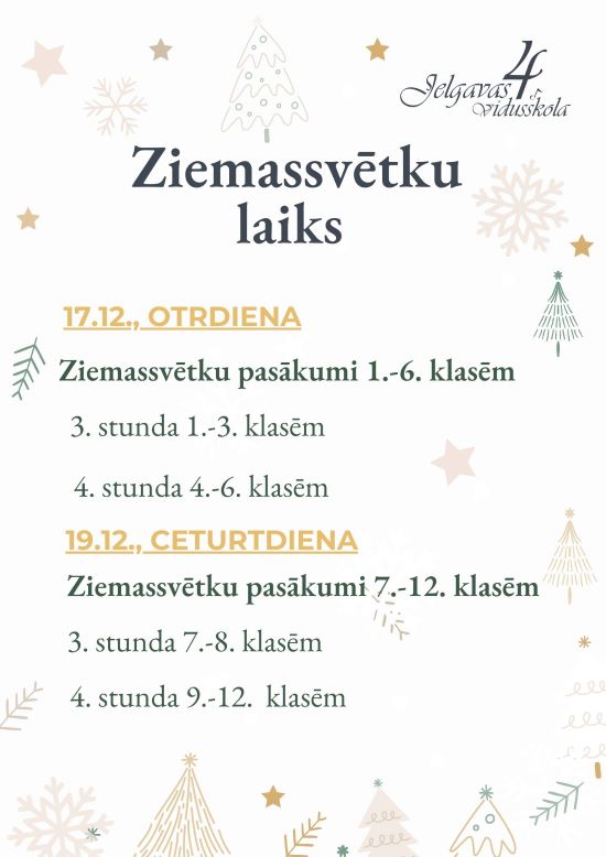 Ziemassvētku svinīgie pasākumi klasēm