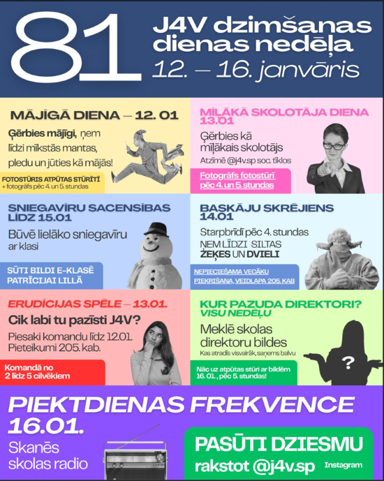 Skolas dzimšanas dienas pasākumi 2026